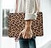 BYCeke Compatible with MacBook Air 13 inch Case 2022-2018 M1 A2337 A2179 A1932,Leather Leopard Print for Mac Air 13,Cheetah Case with Keyboard Cover for MacBook Air 13-inch Cow Pattern,Leopard Brown