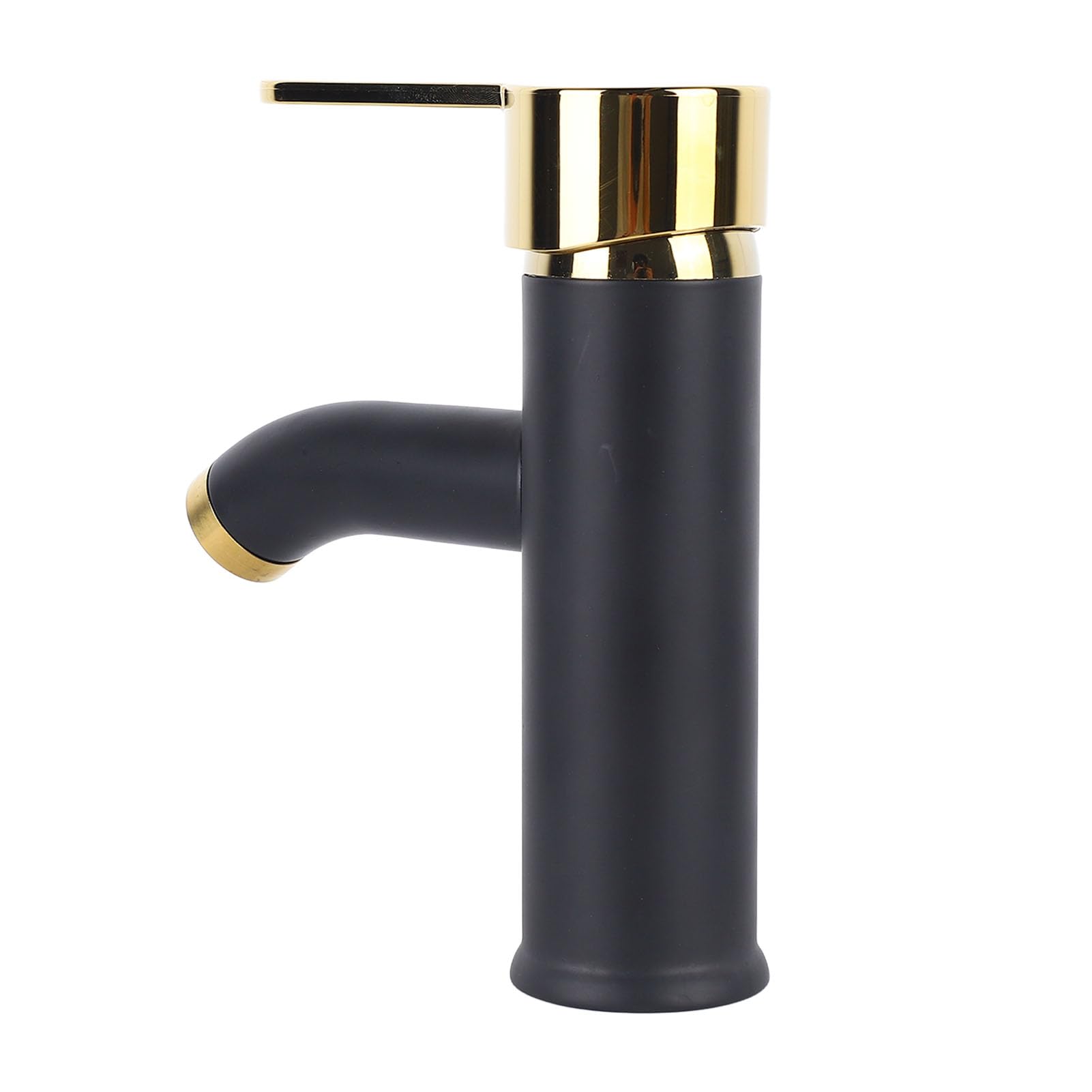 EMUKOEP Black Gold Wash Basin Faucet, Single Handle, Stainless Steel, Modern Style, Deck Mount, Single Hole, 4.5 Inch Reach - Image 4
