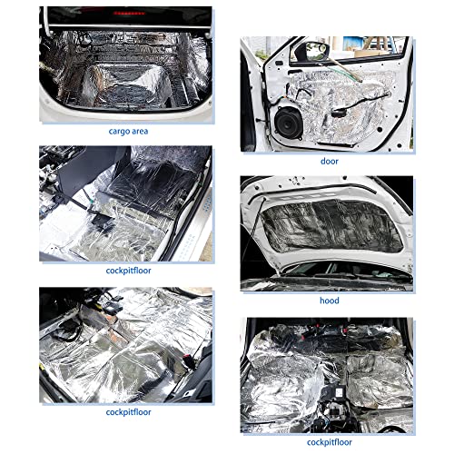 Uxcell 1 Set Car Sound Insulation Mat 10Mm Door Hood Engine Heat Insulation W/ Installer Tool 200X50Cm 79"X20" #TOP4