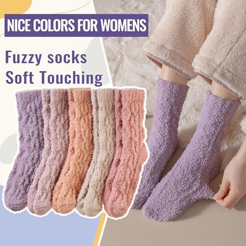 Image of DoSmart Fuzzy Socks For Women Slipper Warm Fluffy Soft Winter Cozy Plush Cabin Sleep Christmas Home Socks