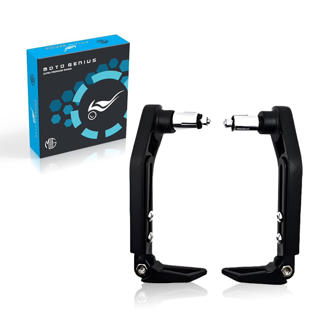 MOTO GENIUS Premium Adjustable CNC Brake Clutch Lever Protector Guard for Motorcycles & Bikes | Universal Fit (Black)