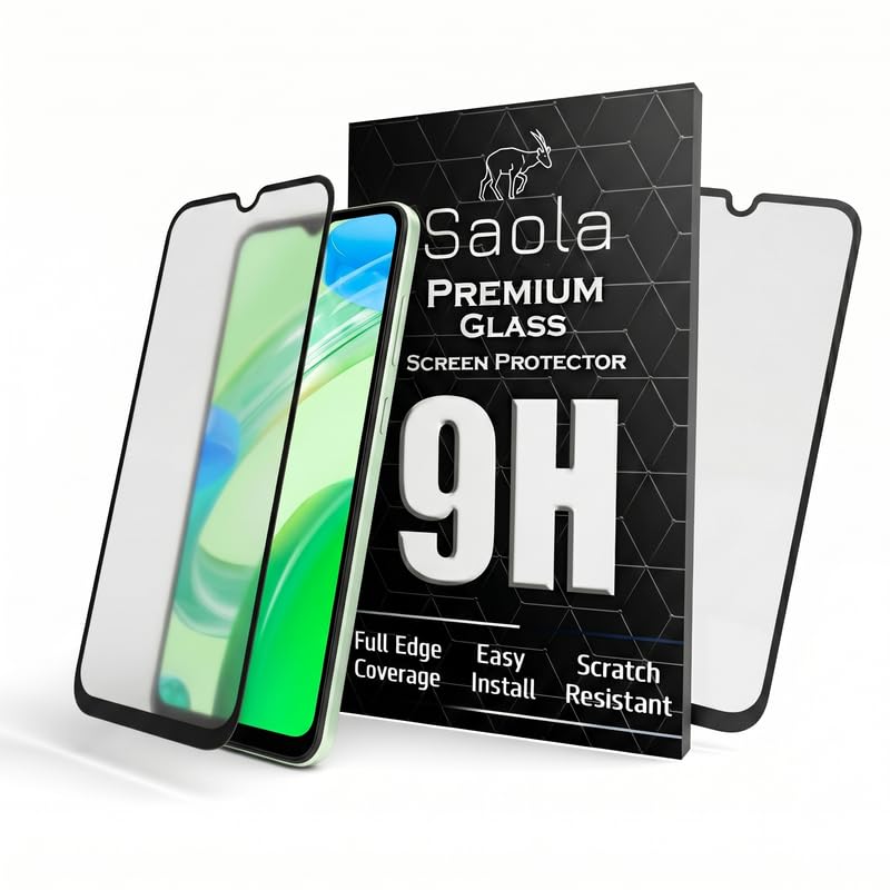 Image of Saola D+ Matte Tempered Glass With 18H Hardness For Realme C30 Smartphone(Pack Of 1) With Free Installation Kit. Full Screen Coverage - 6.5 Inch