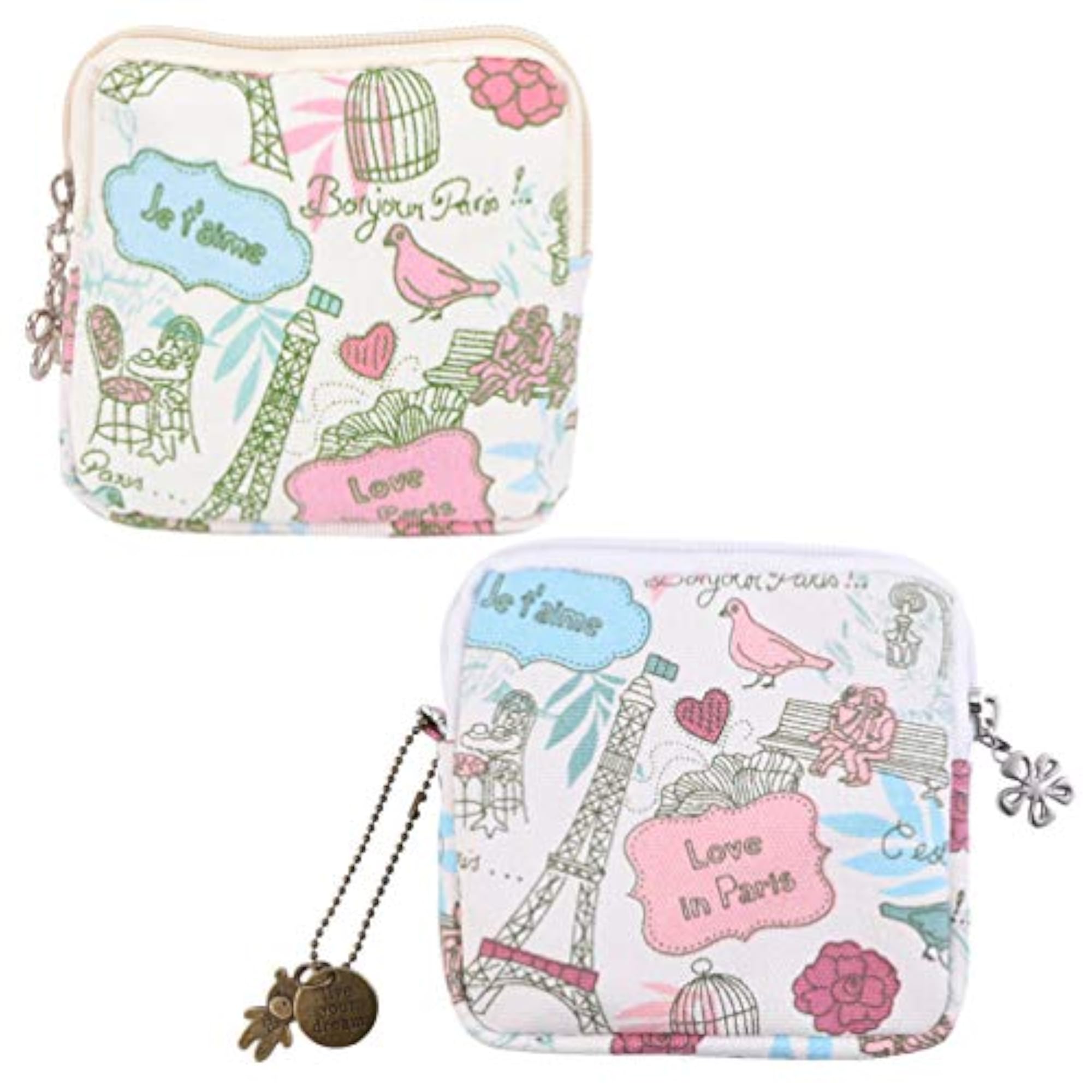 2pcs Menstrual Pads Storage Pouch, Zipper Napkins Bag