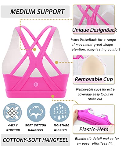 Image of RUNNING GIRL Sports Bras for Women,Seamless Strappy Sports Bra High Support Crisscross Back with Removable Pads