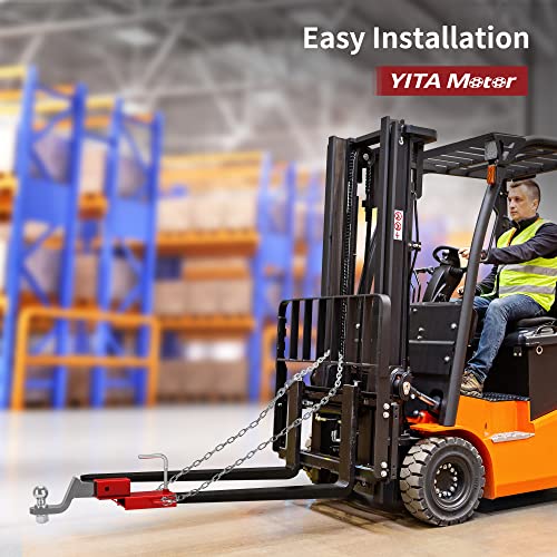 Yitamotor Clamp On Forklift Trailer Hitch Attachment, 2" Fork Towing Receiver Adapter Hitch With Safety Chain #TOP2