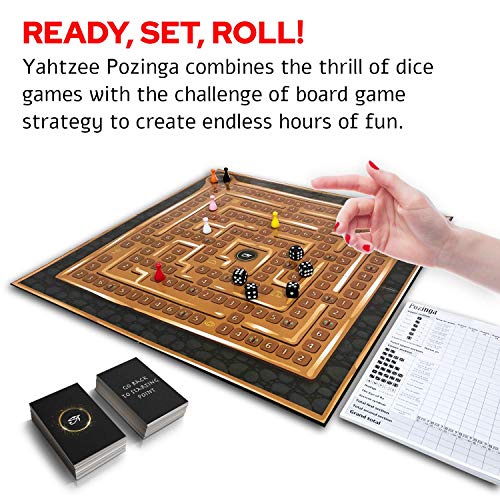 Yahtzee Pozinga Board Game For The Whole Family | Dice Scoreboard Pawns And Playing Cards #TOP1