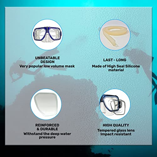 H2Odyssey Alpha 2 Scuba Mask - Anti Fog Scratch Resistant Masks for Snorkeling - Wide Angle Comfort Fit Diving Mask