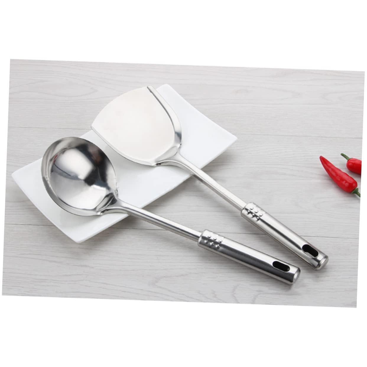 Set da Cucina 7 Pezzi in Acciaio Inossidabile Leggero e Robusto Utensili Essenziali per Cucinare Stili multipli
