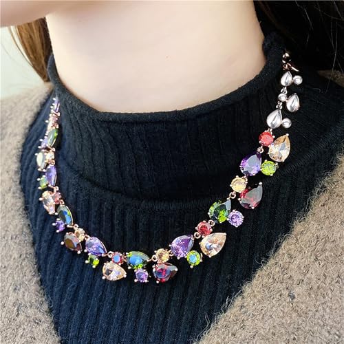 Necklaces for Women, Classic Multi Gemstones Silver Necklaces with Amethyst Garnet Morganite Peridot Women Jewelry2