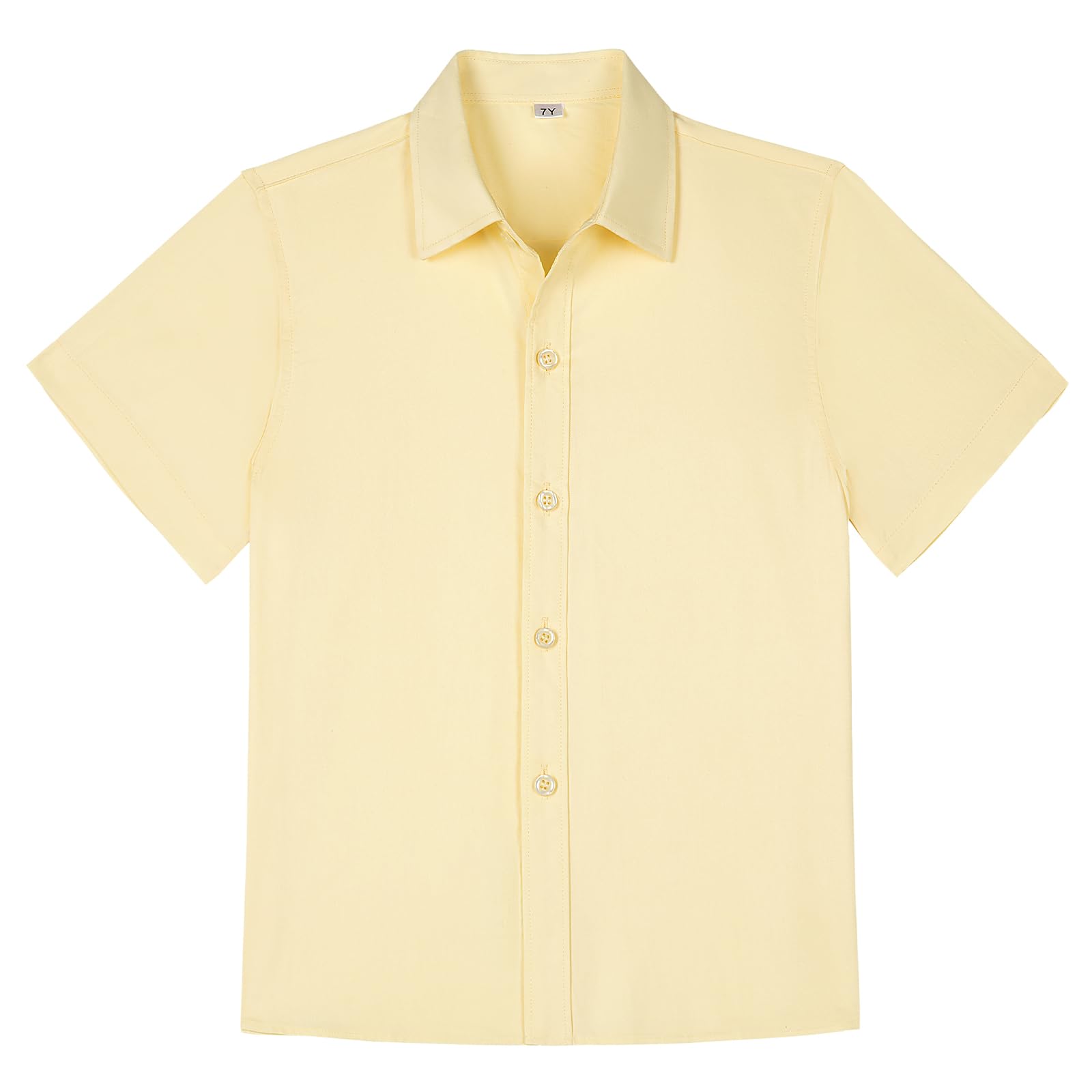Boys Short Sleeve Button Down Shirt Summer Solid Kids Boy Dress Shirts Size 2-20 Years