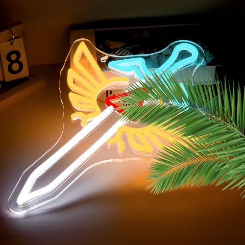 Image of Gaming Sword Neon Sign for Wall Decor Sword LED Neon Light Gaming Light Signs for Game Room, Man Cave, Club, Game Decor for Man, Boys,Bedroom, USB Powered Sign, Size 16.5 * 12.6inches(FMXD029)