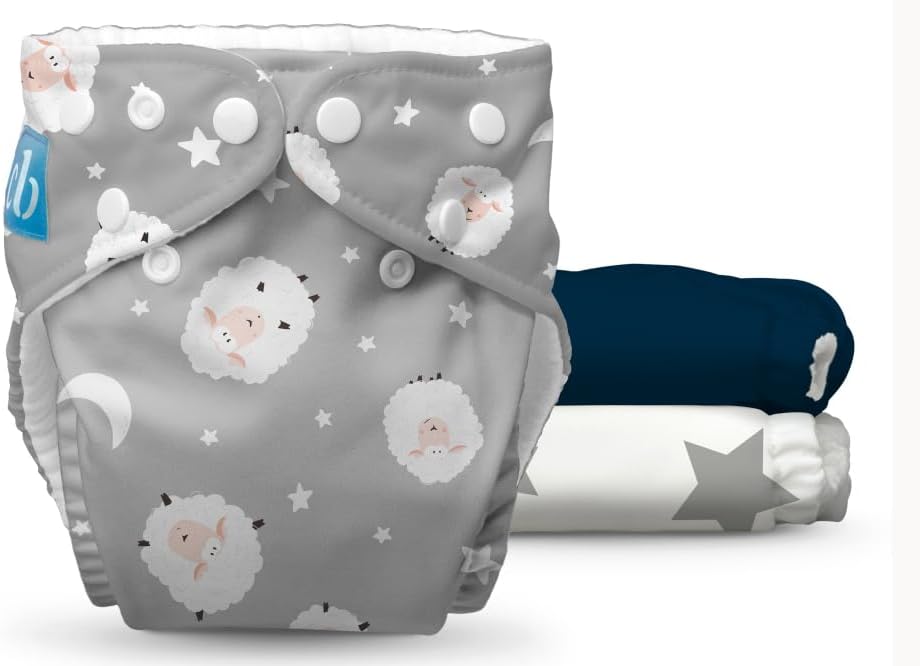 Charlie Banana Pañales de tela, reutilizables, lavables, ajustables, talla única, para bebés y niños pequeños, con insertos absorbentes, contando