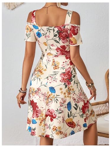 Image of Floerns Women's Boho Short Sleeve Flare Hem Swing Dress