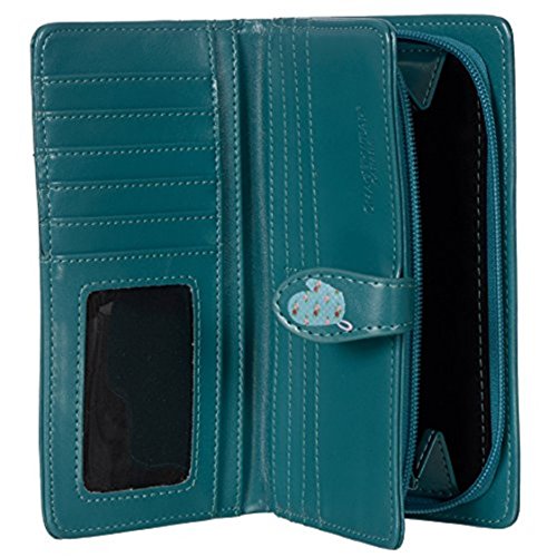 Shag Wear Baking Apron Kitchen Mixer Large Wallet for Women and Teen Girls Vegan Faux Leather Teal 7"2