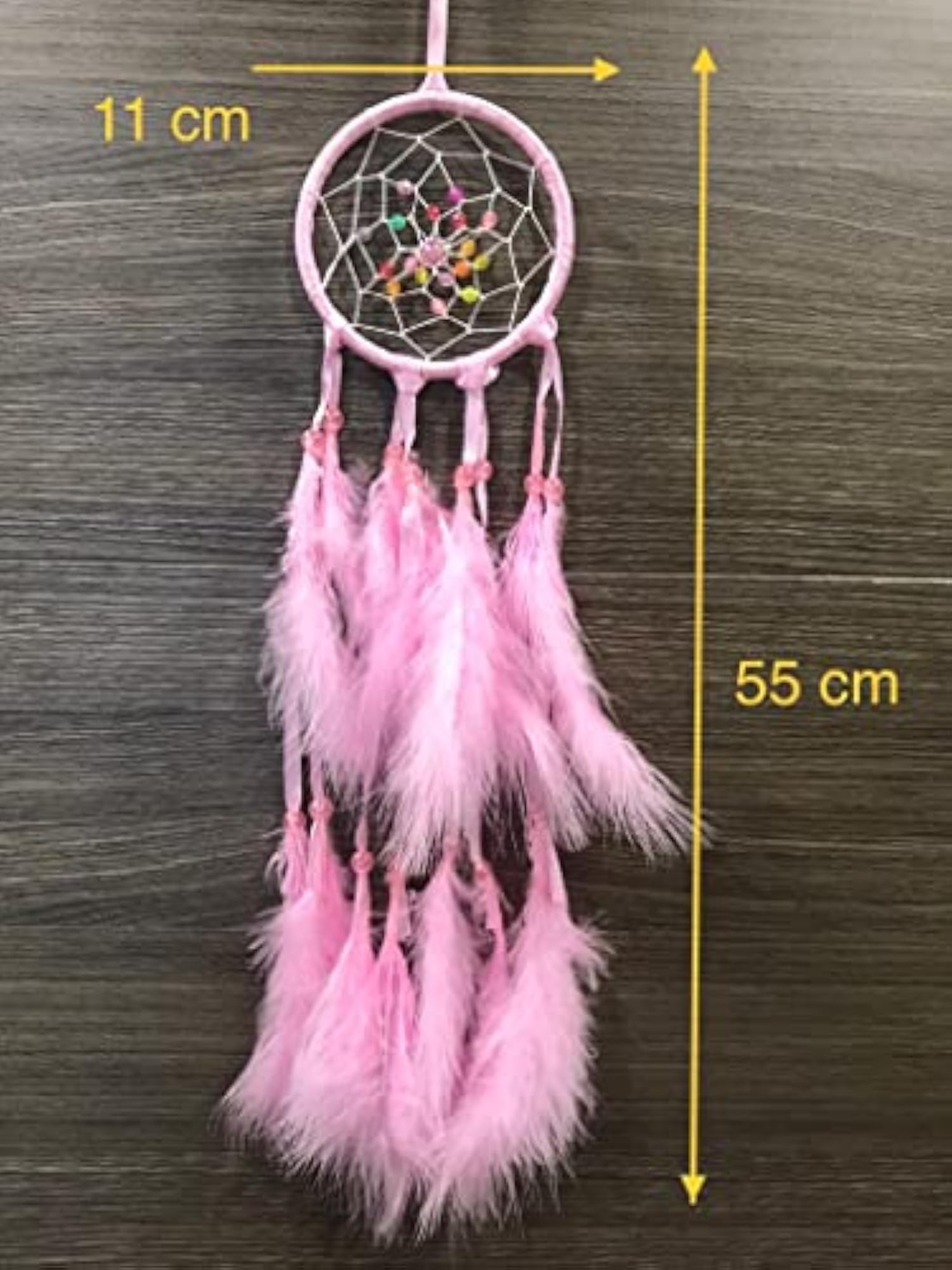 Dream Catcher with Multicolor Beads, Feather Design