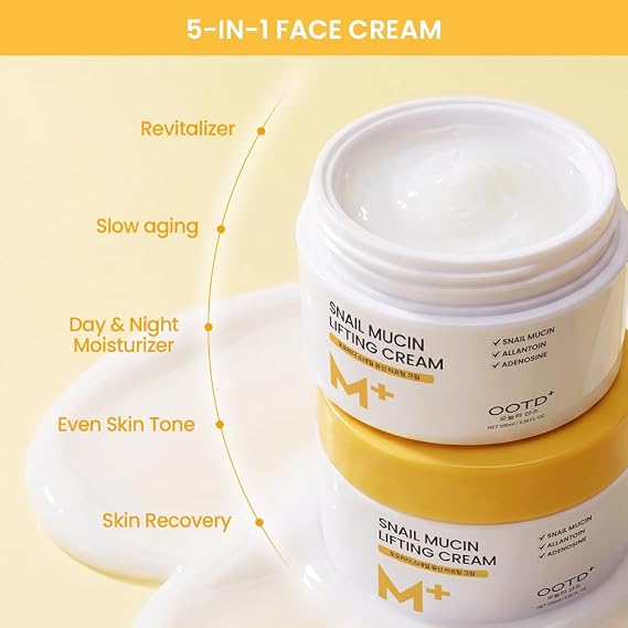 #OOTD Snail Mucin Moisturizer Facial Cream, 3.38 fl oz | Korean Skincare