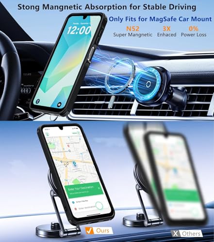 Image of Elzzi Magnetic Guard Designed for Samsung A16 5G Case Translucent Matte Hard PC + TPU Back Cover [Compatible with MagSafe] Anti-Scratch Phone Case (Black)