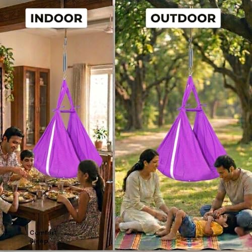 Image of Vparents Sleeping Essentials with Mosquito Net & Spring, Small Dot (Purple)
