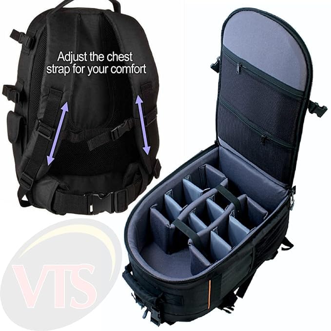Image of VTS DSLR Camera Backpack Bag Waterproof Shock Proof For Lens Accessories Bag For Camera Camera Bag N001, Black