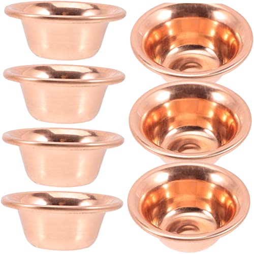 Unomor 7pcs Worship Bowl Offering Bowl Buddhist Sacrifice Cup Meditation Water Cup Multi-function Holy Cup Red Candlesticks Ritual Wear-resistant Buddhism Cup Holy Water Cups Tin Brass