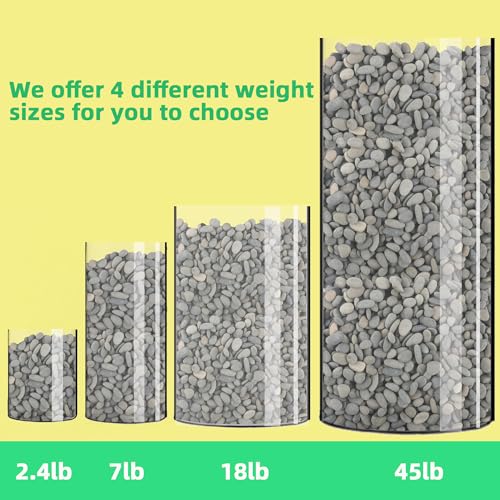 Image of 2.4LB River Rocks Mexican Beach Pebbles for Garden Landscape Stone Paving Stone Grey (1Inch)