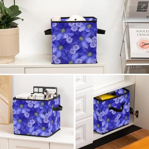 Placard encombré ? Boîte de rangement pliable fleur violette pour vêtements