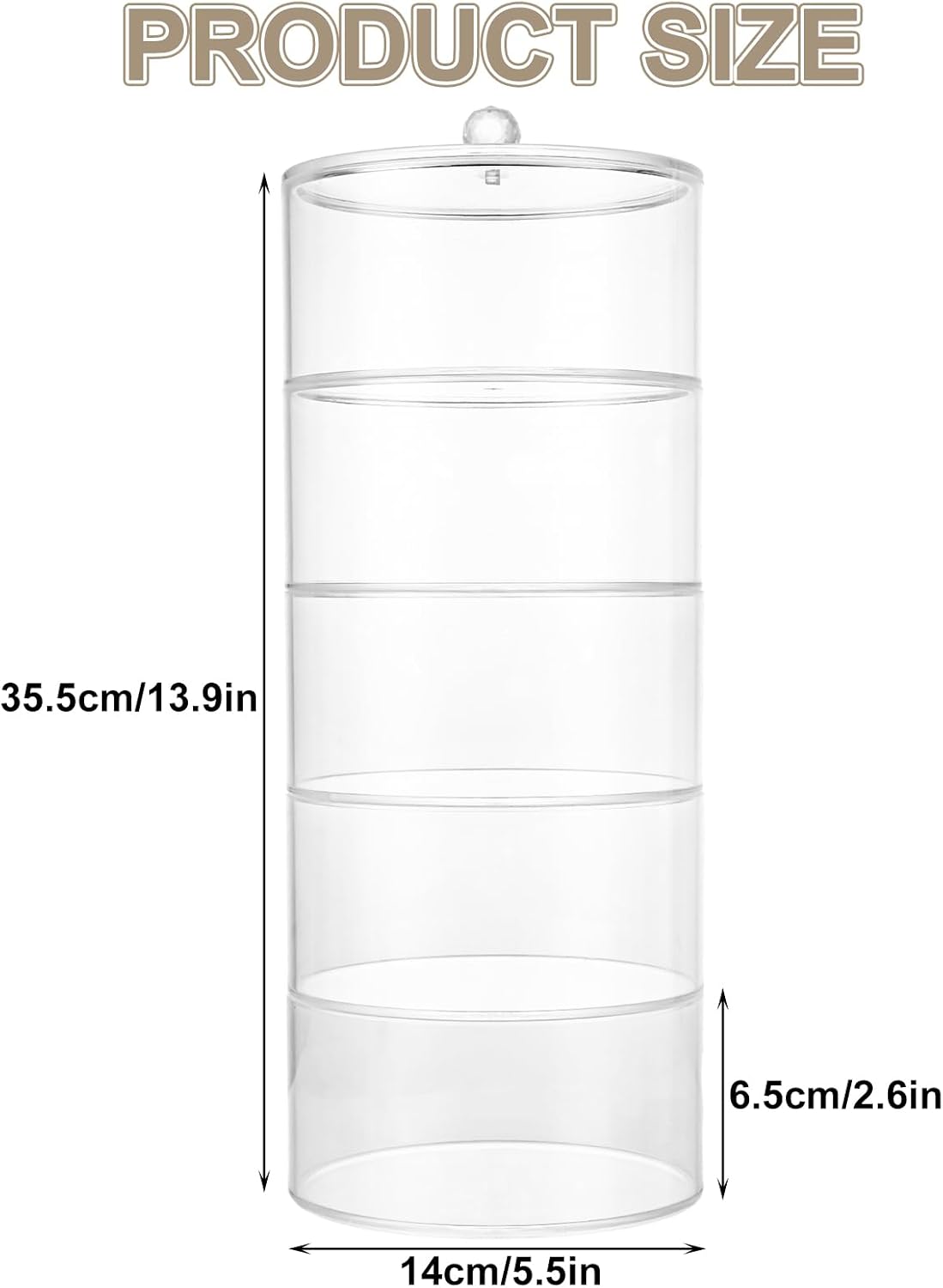 ABuff Acrylic Belt Organizer for Closet, 5 Layers Belt Display Case Transparent Storage Holder for Belt, Watches, Jewelry, Bracelets, Makeup and Other Accessories