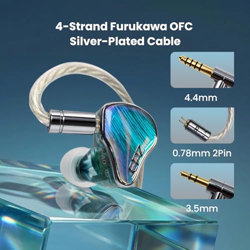 Image of EPZ P40 in Ear Monitor Hi-Fi Earbuds 2DD+1Planar+1PZT Ceramic Hybrid Drivers IEM Replaceable 3.5 /4.4mm Plug Copper Silver-Plated Cable for Musician Audiophile