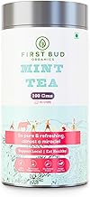 First Bud Organics Mint Tea - 100gm | Refreshing, Soothing Herbal Blend | Pure Peppermint Leaves, Caffeine-Free | Digestive Health and Relaxation
