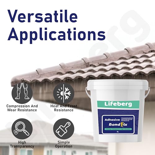 Image of 5L /5Kg Transparent Waterproof Glue with Brush, Clear Water-Based Invisible Leak Repair Coating for Roofs, Walls, Bathroom, Shower, Kitchen, Indoor & Outdoor Waterproof Agent
