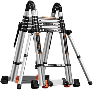 Telescoping Ladders Anti-roll Telescopic Ladder A-Type 27 FT Aluminum Extension Folding Telescoping Non-Slip Steps Portable Multi-Purpose Telescoping Extension Ladder (Size : 14ft)