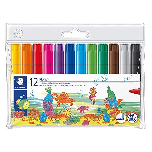 Staedtler Noris Club 340 WP12. Rotuladores de colores de punta de fibra. Estuche con 12 marcadores surtidos.
