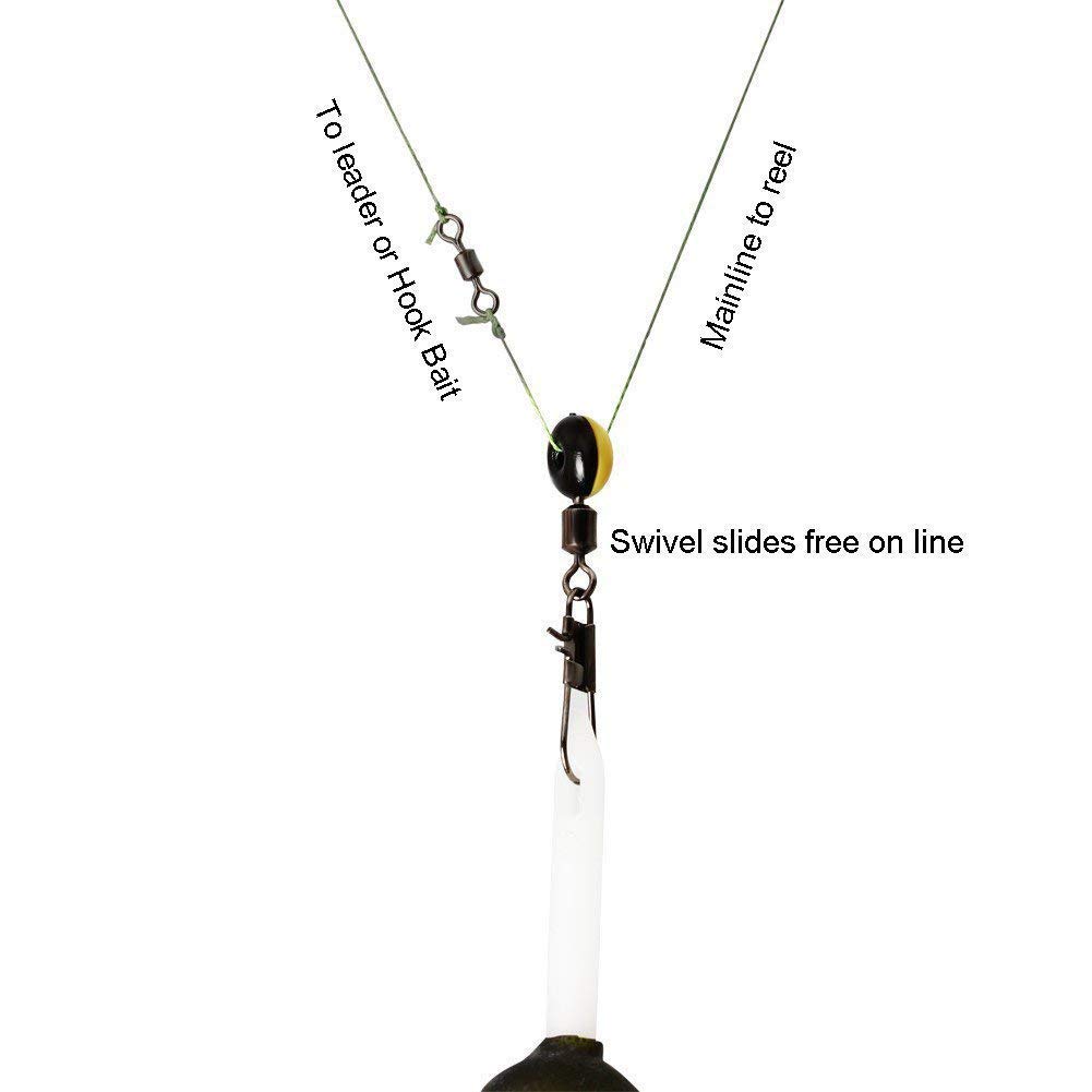 Luengo Fishing Slides Hook Shank Clip Swivels Snaps Connector Fishing Line Slider Tackle Box Kit (100PCS Blue)