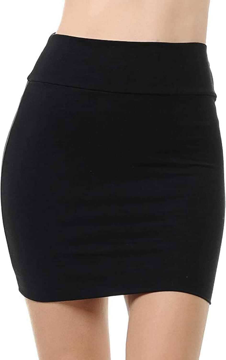 Sweet Hearts Black Mini Pencil Skirt for Women- Bodycon Black Mini Skirt Mini Skirt for Women, Womens Black Skirt, Women's Skirts, Basic, Stretch, Plus Size, Short Skirt, Bodycon, Tummy Control
