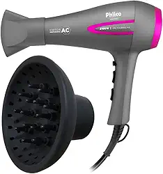 Secador de Cabelo Philco Profissional Íon Tourmaline 2100W PSA3300 com Difusor de Cachos - 220V