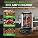 NutriChef Vertical Rotating Shawarma Oven - Rotisserie, Shawarma, & Kebab Machine - Stain-Resistant, Energy-Efficient - Heat-Resistant Door - Includes Kebab Rack with 7 Skewers - Stainless Steel