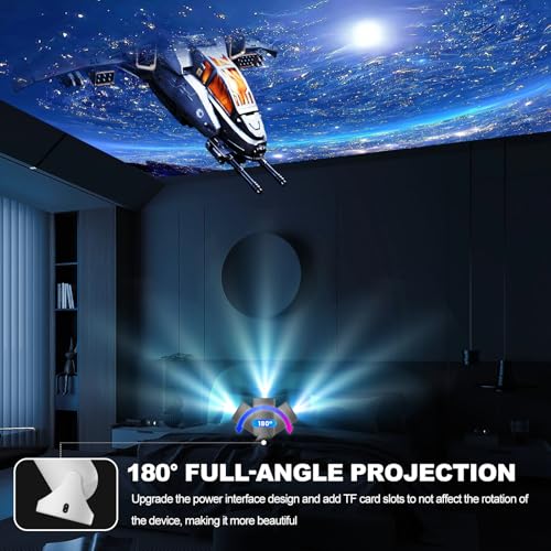 Mini Projector with Bluetooth 5.0, VenirCool P2 Portable Projector 13000L Support 4K with WiFi6 Electric Keystone Correction Video Projector, 180°Rotatable Stand for Home Movie - Image 8
