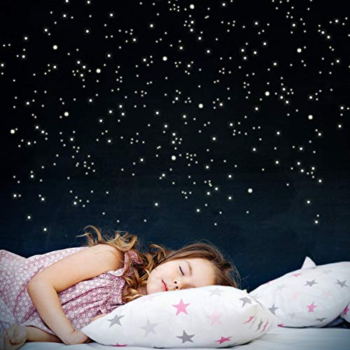 Watooma - 350 Puntos de luz y Estrellas Luminosas para Cielo Estrellado - Autoadhesivo y Fluorescente - luminosidad Extra Fuerte