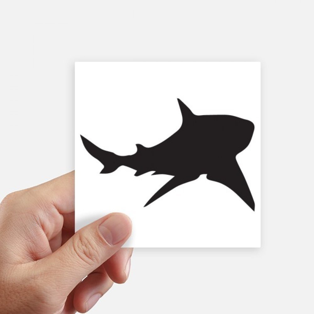 Sticker Requin Océan Carré Noir 10CM pour Personnaliser Votre Moto et Vos Bagages de Voyage
