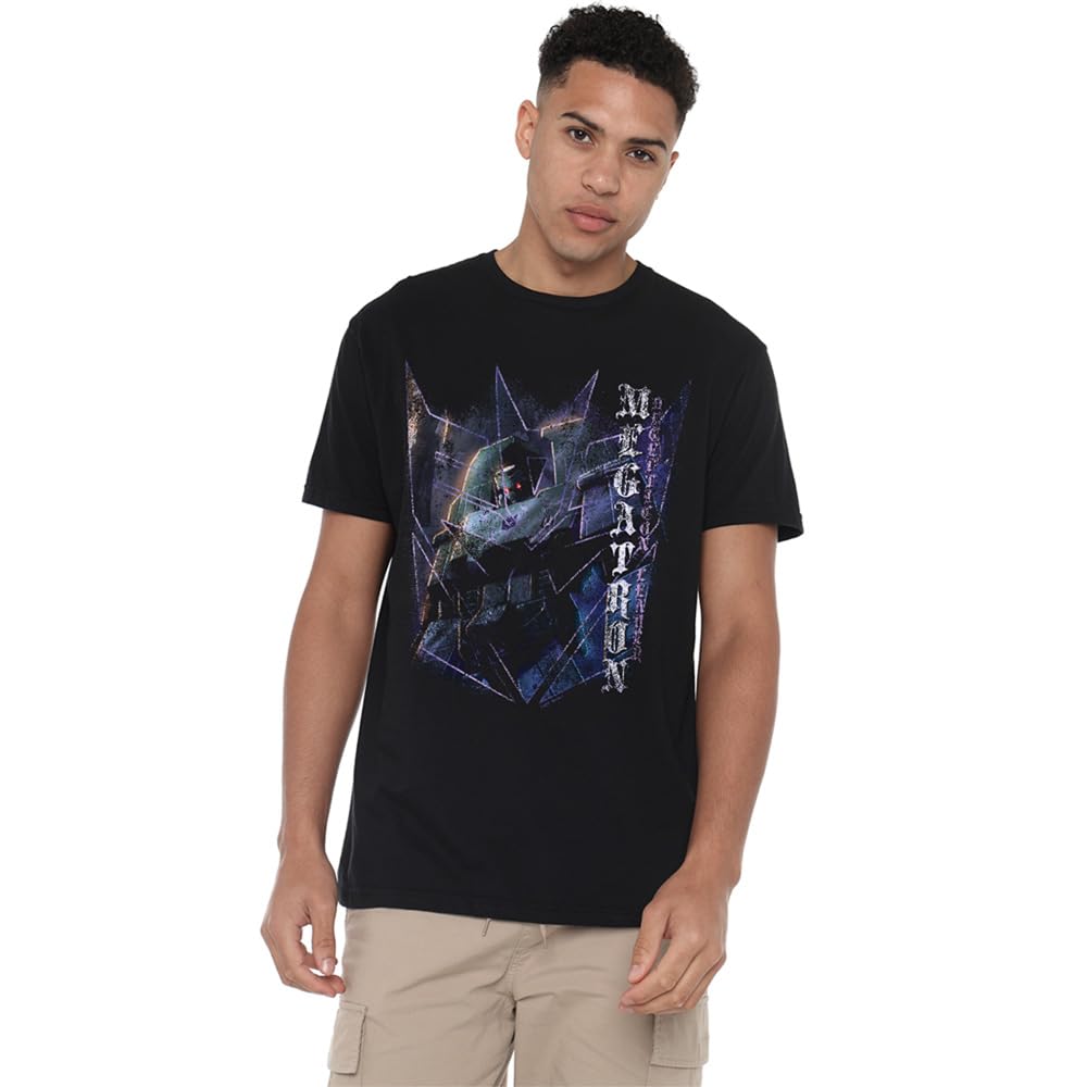 Transformers Unisex Black Generations Villainous Megatron Comic Cover T Shirt, X-Large