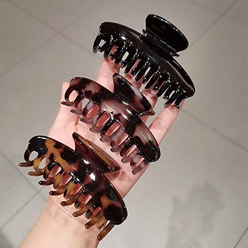 Hair Clips Big Hair Claw Clips Tortoise Banana Hair Claws French Barrettes 3.5 Inch Leopard Hair Accessories for Women Girls 3 Packs