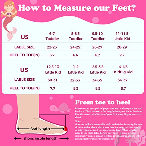 Ankis Water Shoes Toddler Kids Outdoor Quick Dry Barefoot Walking Aqua Socks Non-Slip For Sport Beach Swim Surf For Boys & Girls Toddler (Mermaid) #TOP4