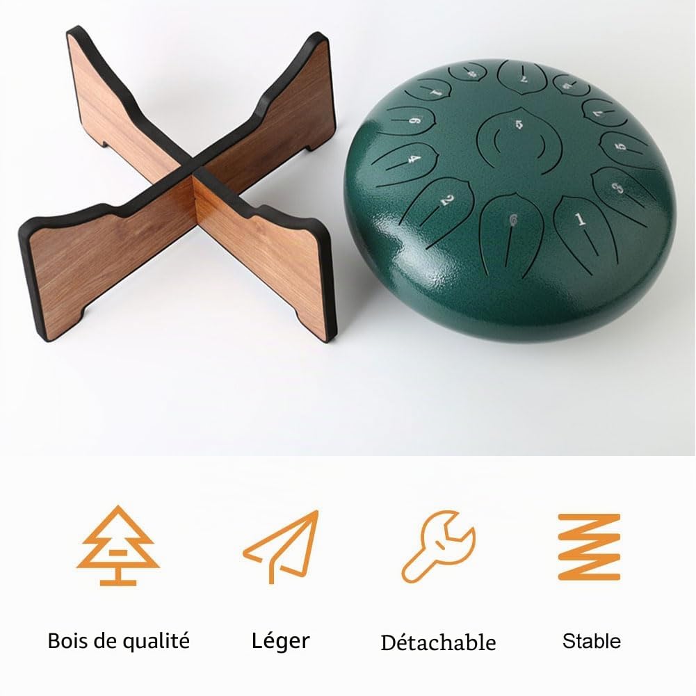 Support pour Tambour À Langue, Handpan Drum Holder, Tambour Supporter, Support de Handpan de Tambour, Langue Tambour Rack, Hand Pan Drum Accessoire, Rangement pour Steel Tongue Drums