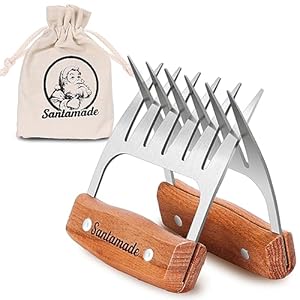 SANTAMADE Meat Shredder Claws – Stainless Steel Meat Claws for Pulled Pork, Shredded Chicken,Bear Claws for Shredding Meat, Grill, Barbecue, BBQ Smoker Accessories, BBQ Grilling Gifts for Men & Women