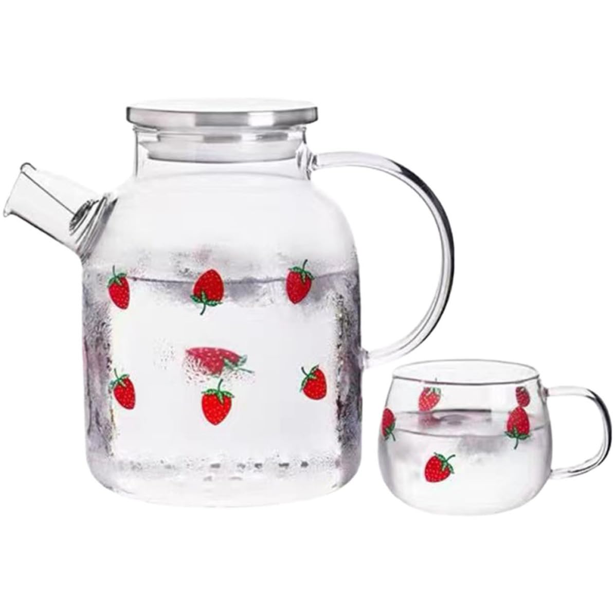 Didiseaon Jarra para Almacenar Agua de Vidrio Capacidad de 1.6 L y Diseño Antigoteo, Adecuado para Fiesta Verano y Uso Hogar