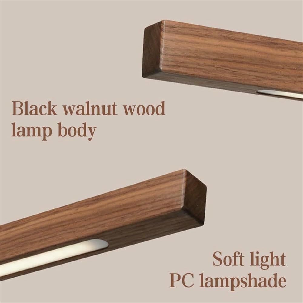 Lampada a Sospensione Moderna a LED dimmerabile, lampadario lineare in Legno per Ufficio, Altezza Regolabile (120 cm/47,2 Pollici)