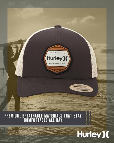 Image of Hurley Mens Hat Beach Break Trucker Water Resistant Baseball Cap | Durable Nylon Ripstop Withstands Sun, Salt and Surf, Adjustable Closure Delivers a Custom Fit for Waves or Streets