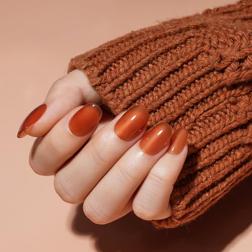 Bluesky Gel Nail Polish 10ml, Amberina - LBG02, Sheer Amber Gel Nail Polish for 21 Day Manicure, Professional, Salon & Home Use, Requires Curing Under LED UV Nail Lamp - Image 4