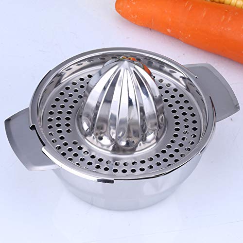 Image of stainless steel manual citrus juicer hand cold press lemon and orange juicer and squeezers with Round Bowl Big size 500ml