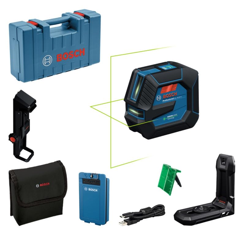 Bosch Laser lineare GLL 20-22 G, BA 3,7 V 3,0 Ah XL + cavo USB-C in valigetta